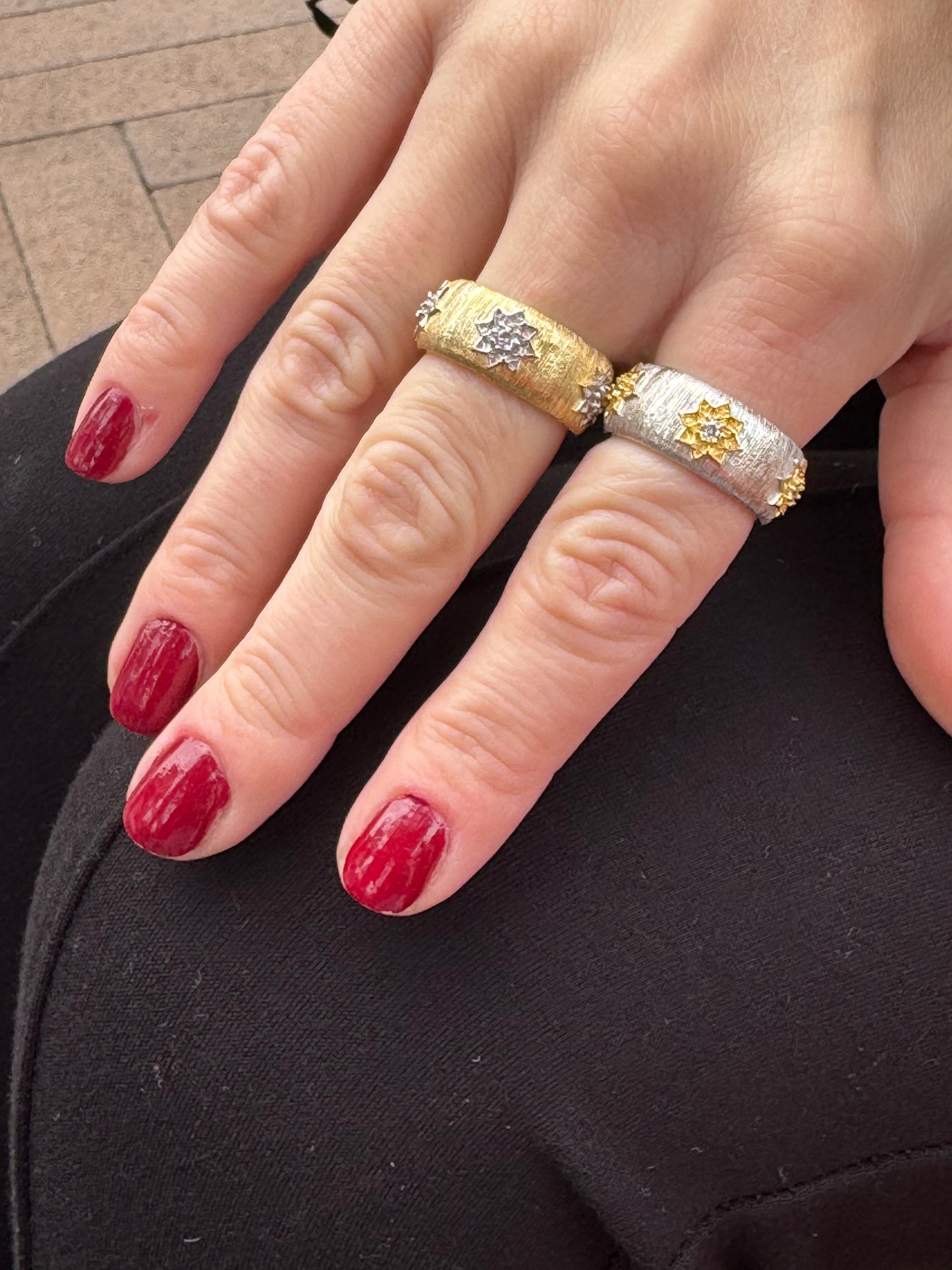 Sterling Silver White Gold Plated Band