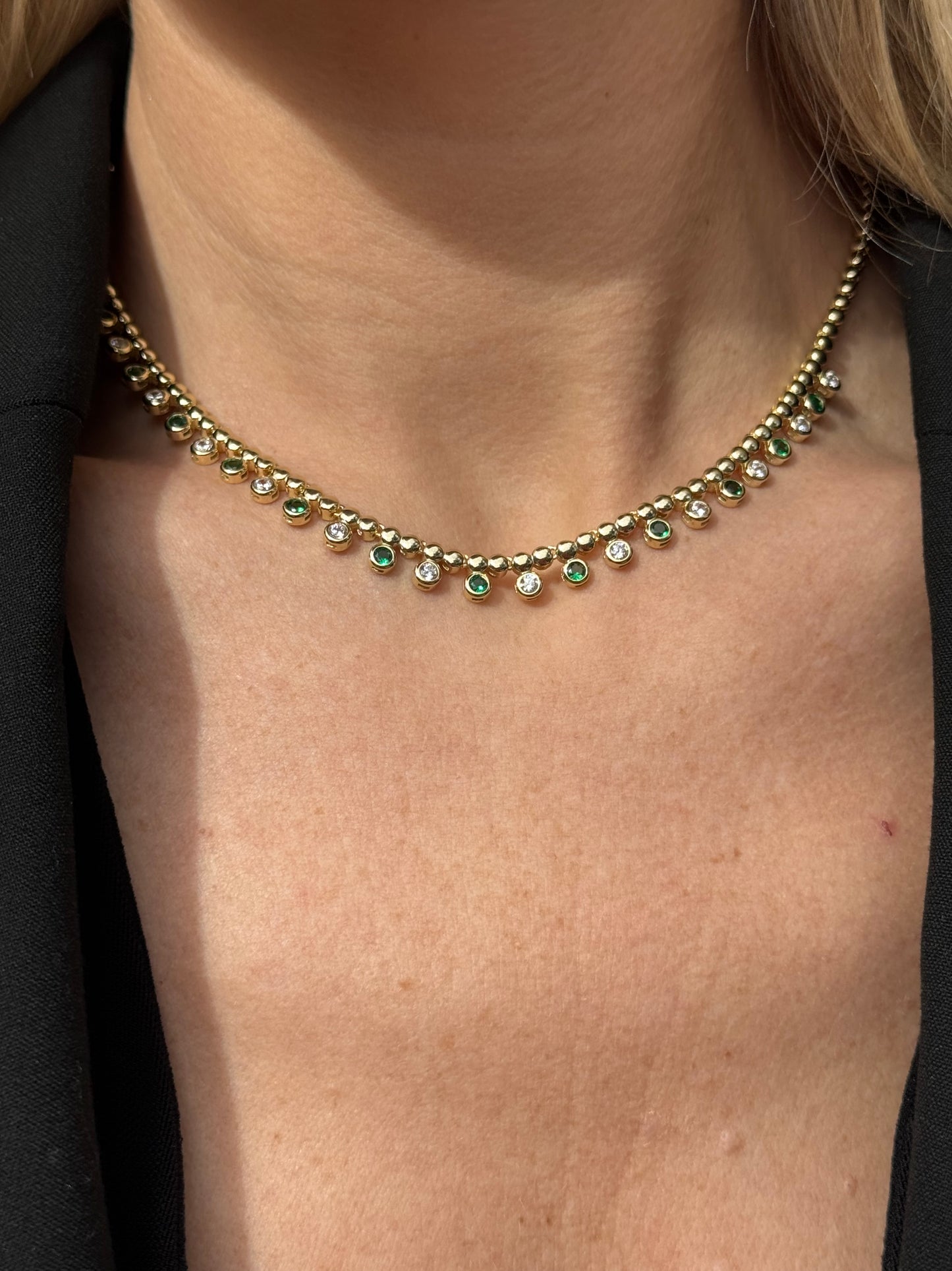 Yellow Gold Vermeil Tennis Necklace