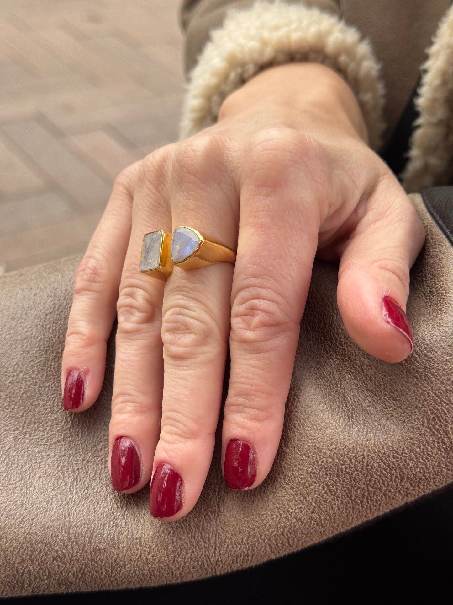Two Stone Moonstone Ring
