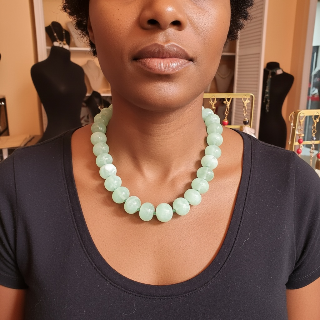 Light Green Acrylic Bead Necklace