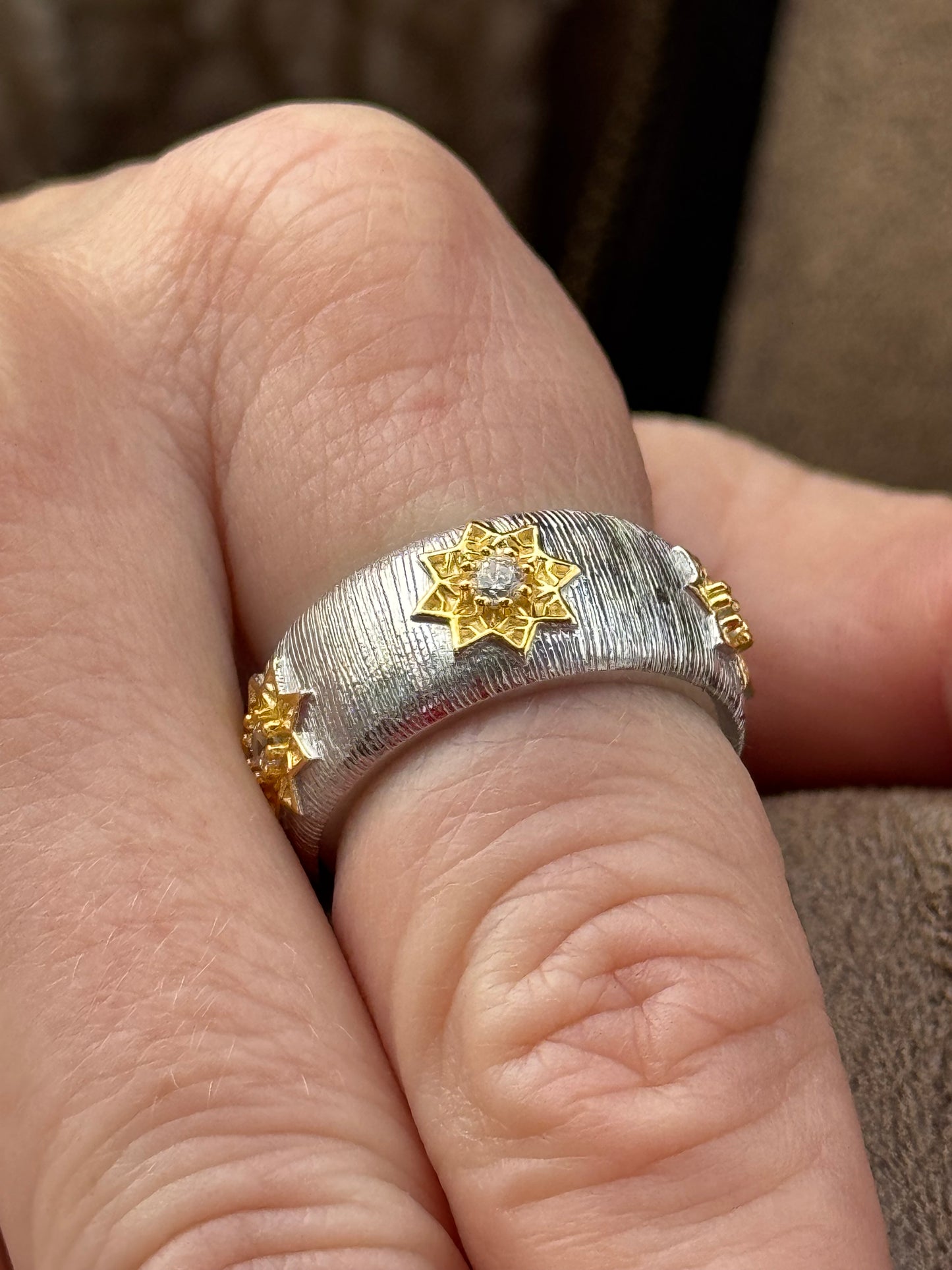 Sterling Silver White Gold Plated Band