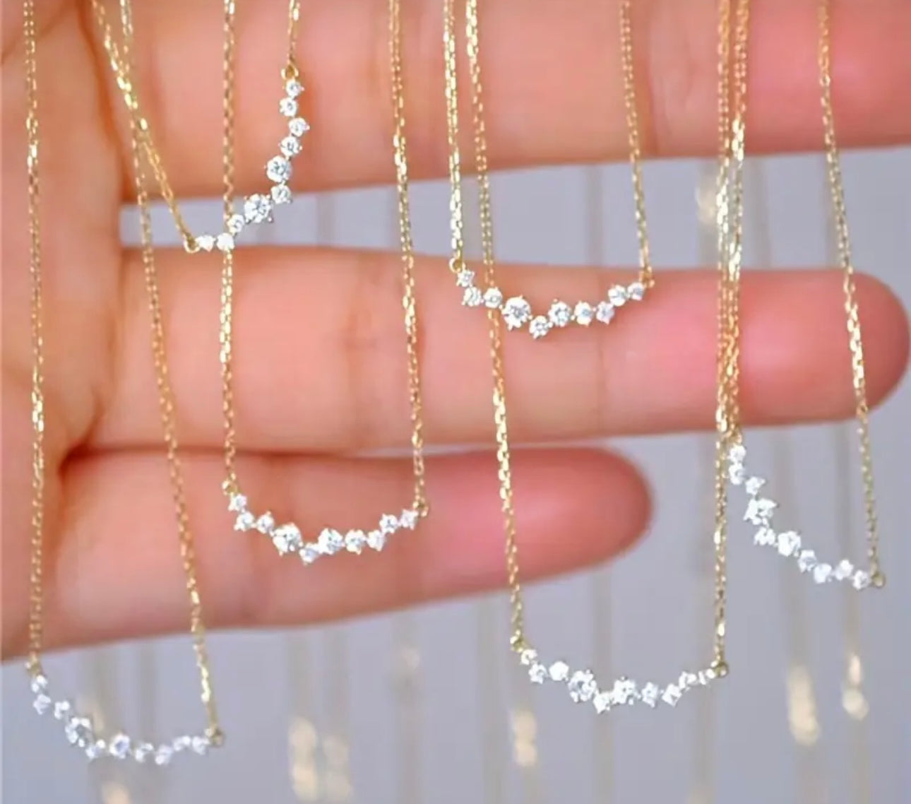 Minimalist Design Cubic Zirconium Necklace