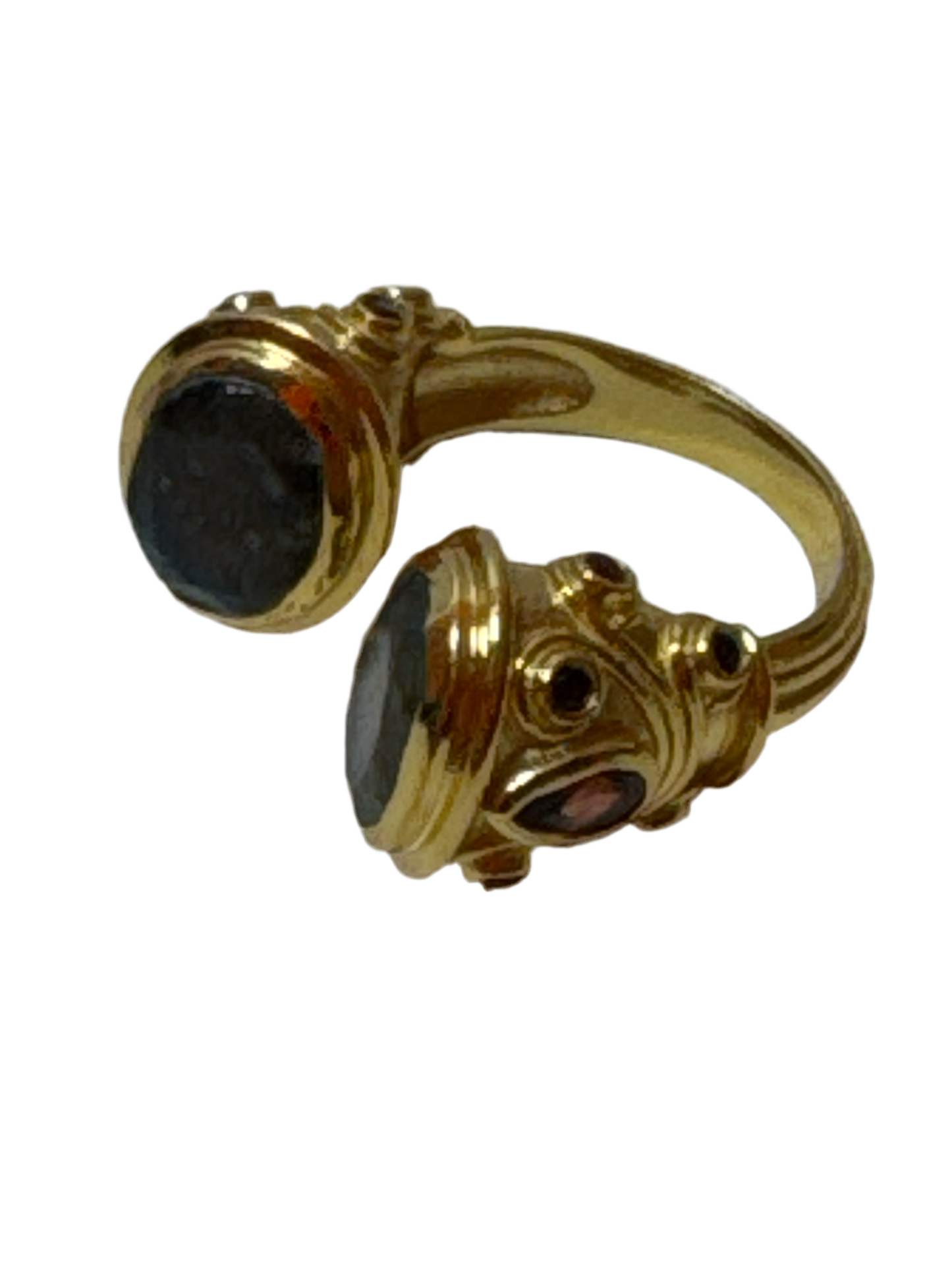 Garnet & Labradorite Ring