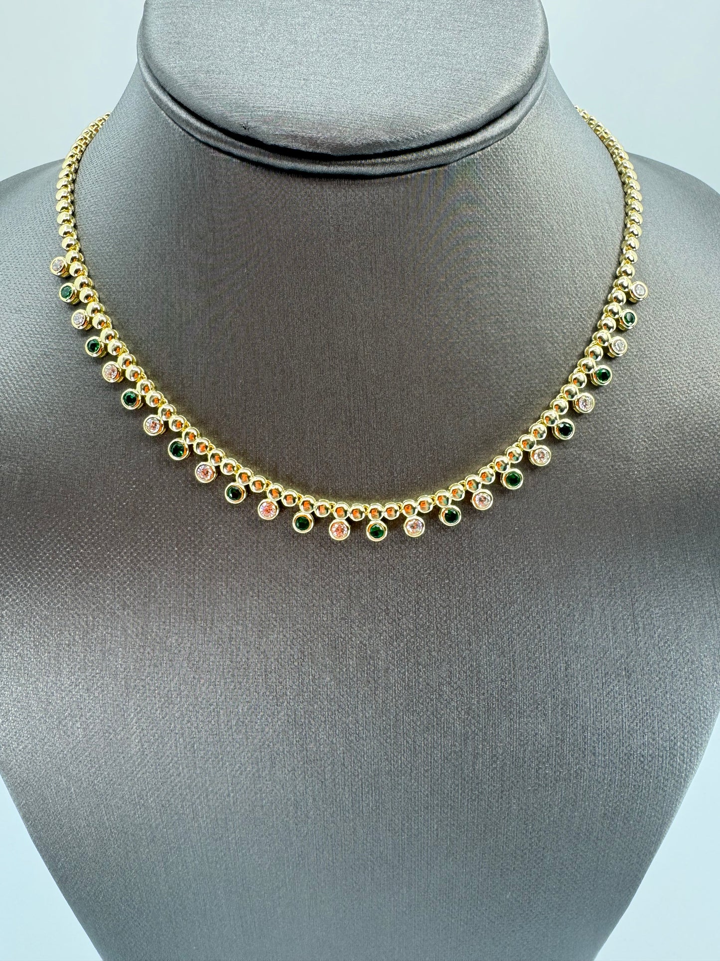 Yellow Gold Vermeil Tennis Necklace