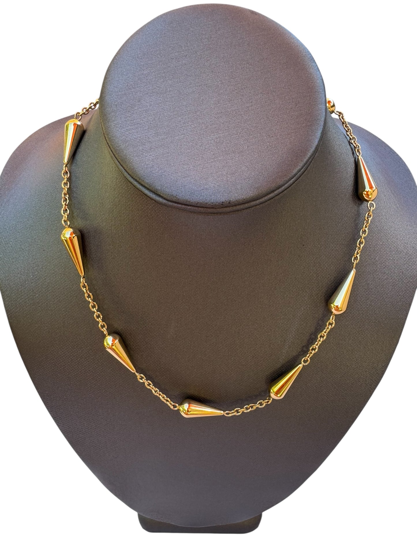 Barrel Link Chain Yellow Gold Necklace