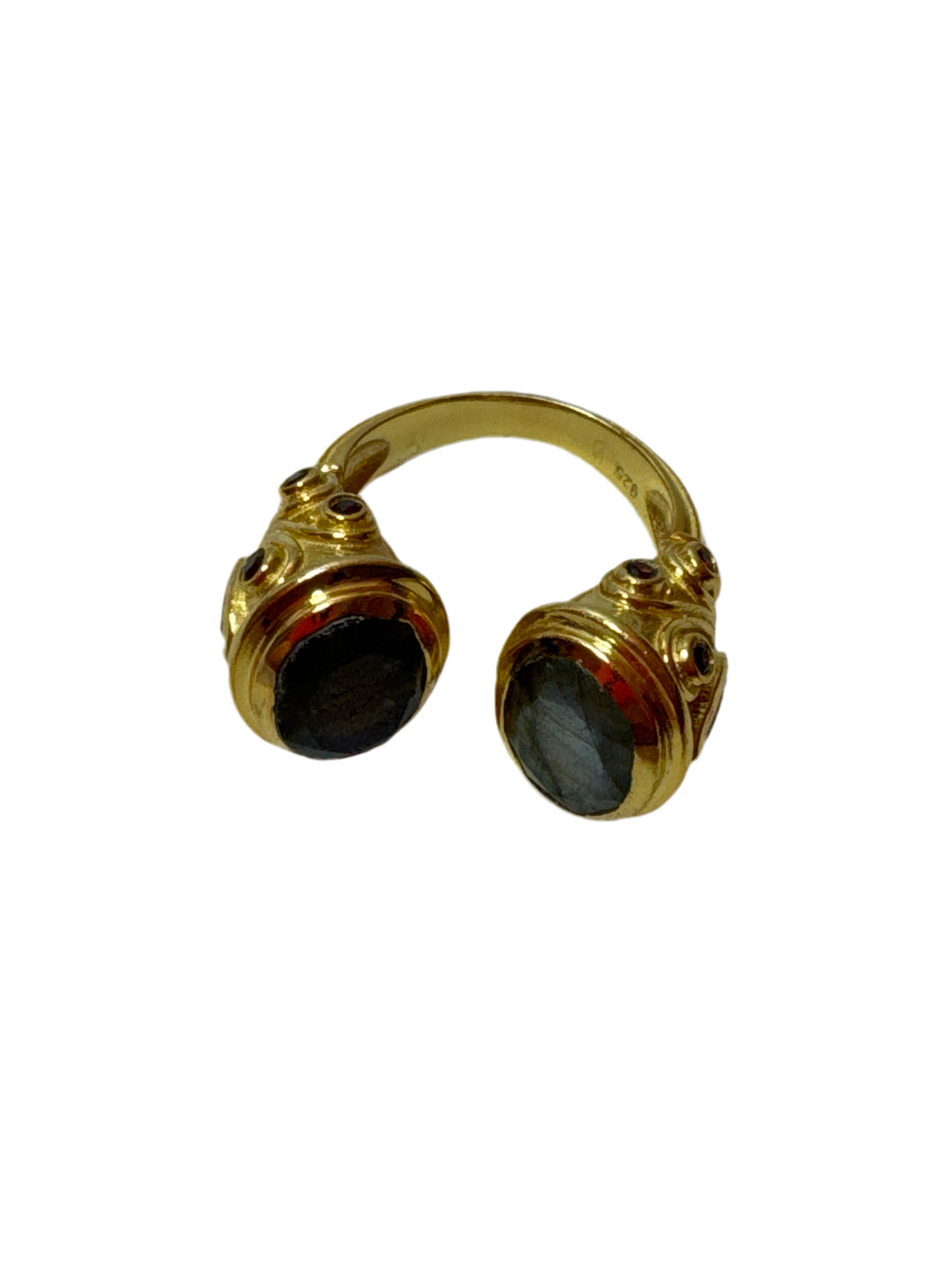 Garnet & Labradorite Ring