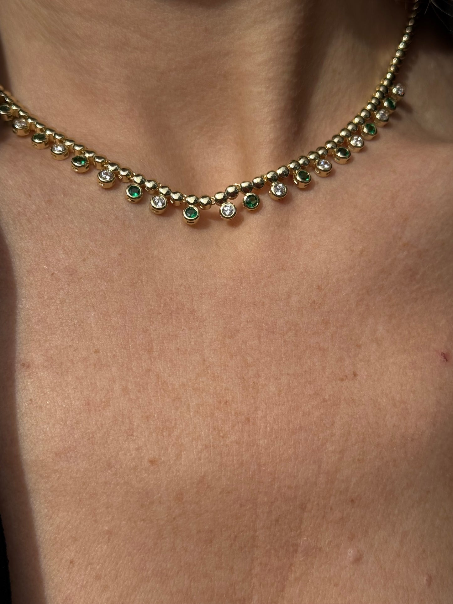 Yellow Gold Vermeil Tennis Necklace
