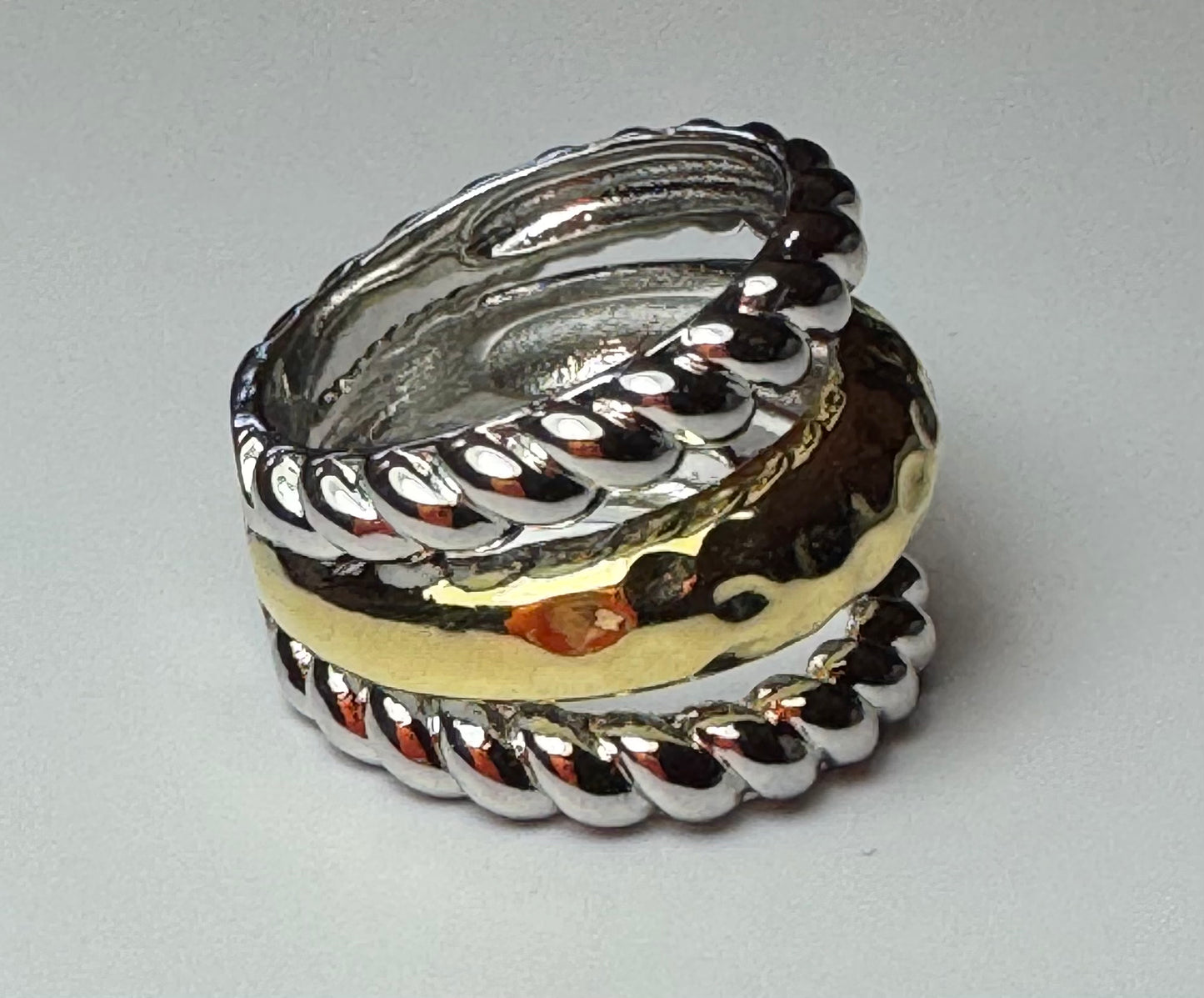 Stainless Steel Yellow Gold Plated Large Band