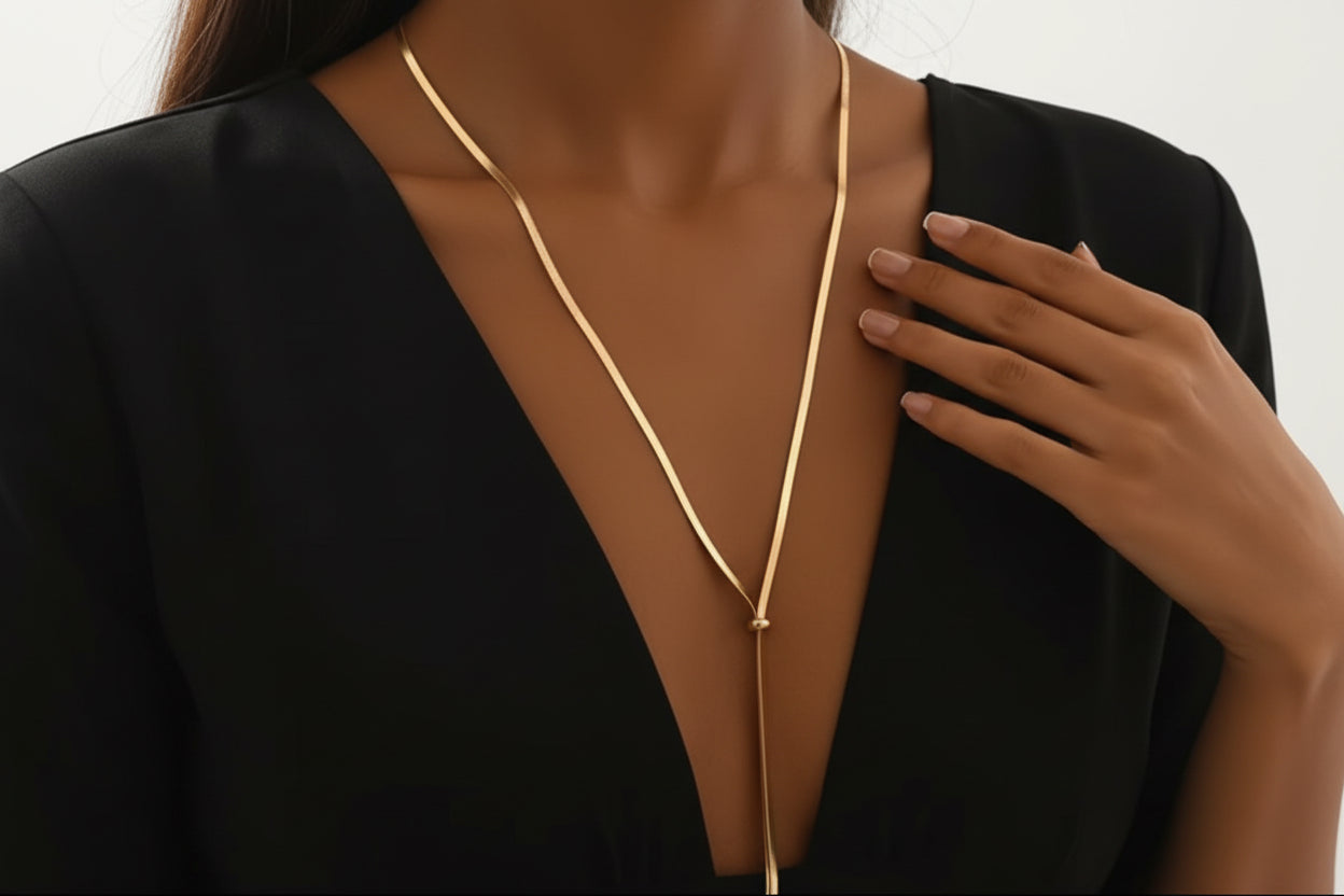 Long Snake Elevator Chain Necklace