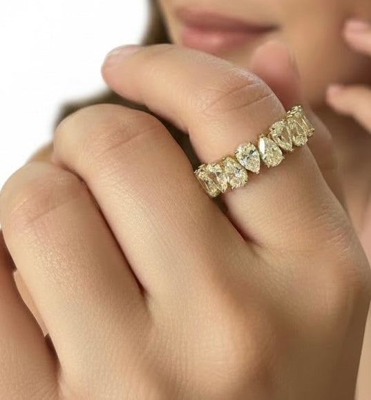 Yellow Cubic Zirconium Chanel Set Band