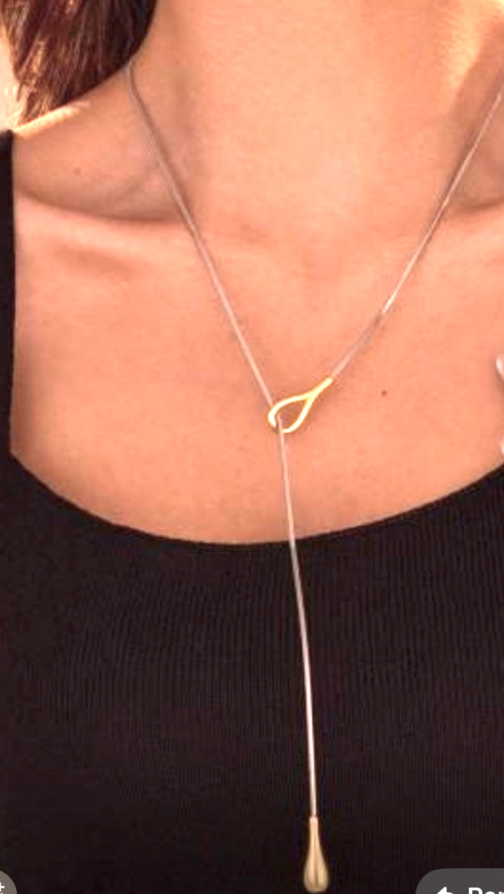 Two Tone Elevator Long Chain Necklace