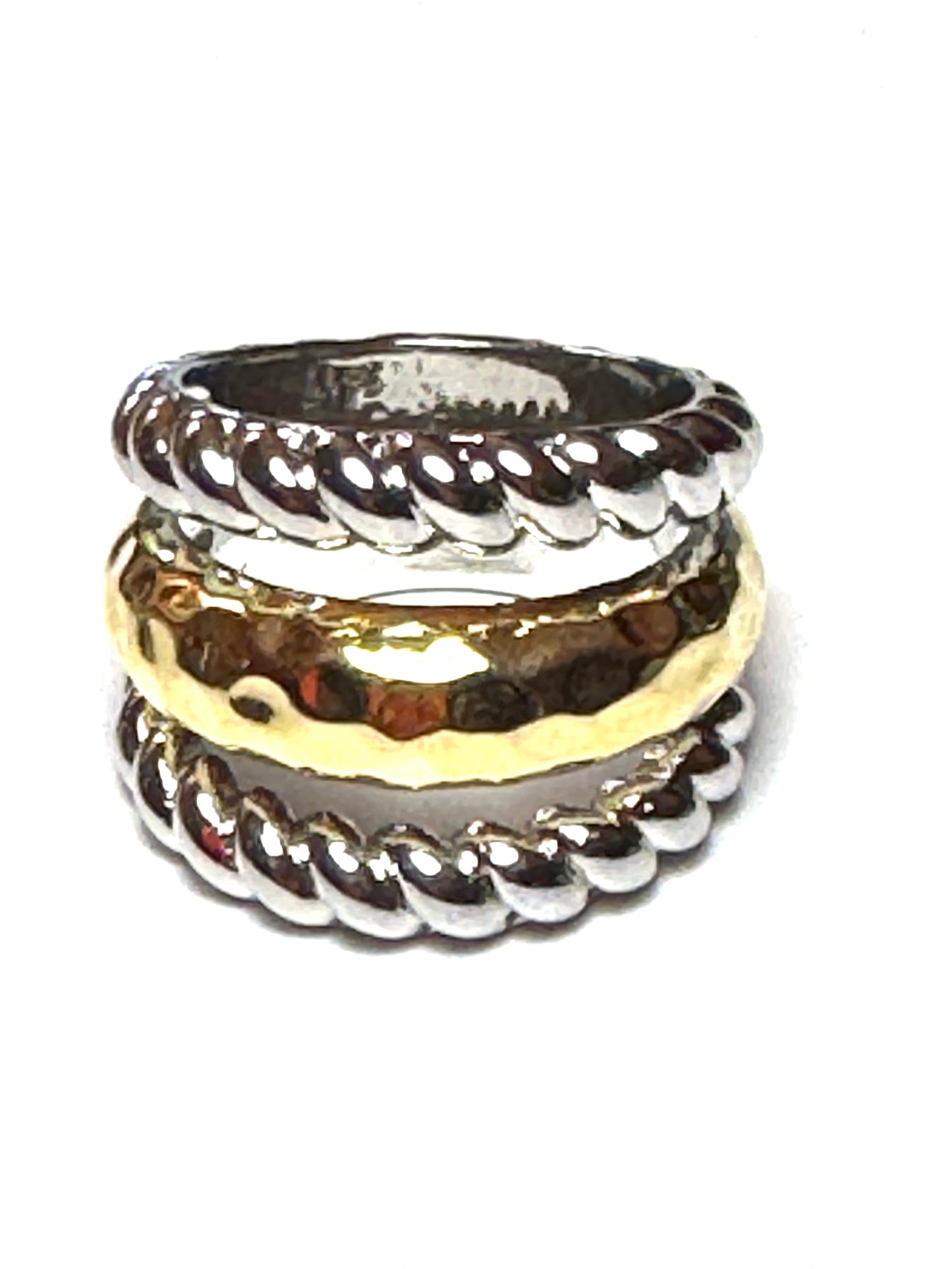 Stainless Steel Yellow Gold Plated Large Band