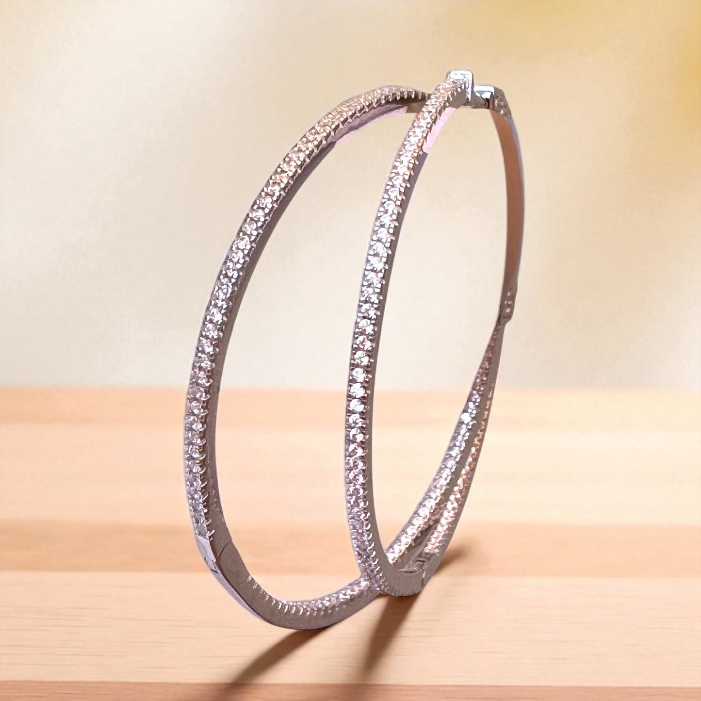 Large CZ Hoop Earrings