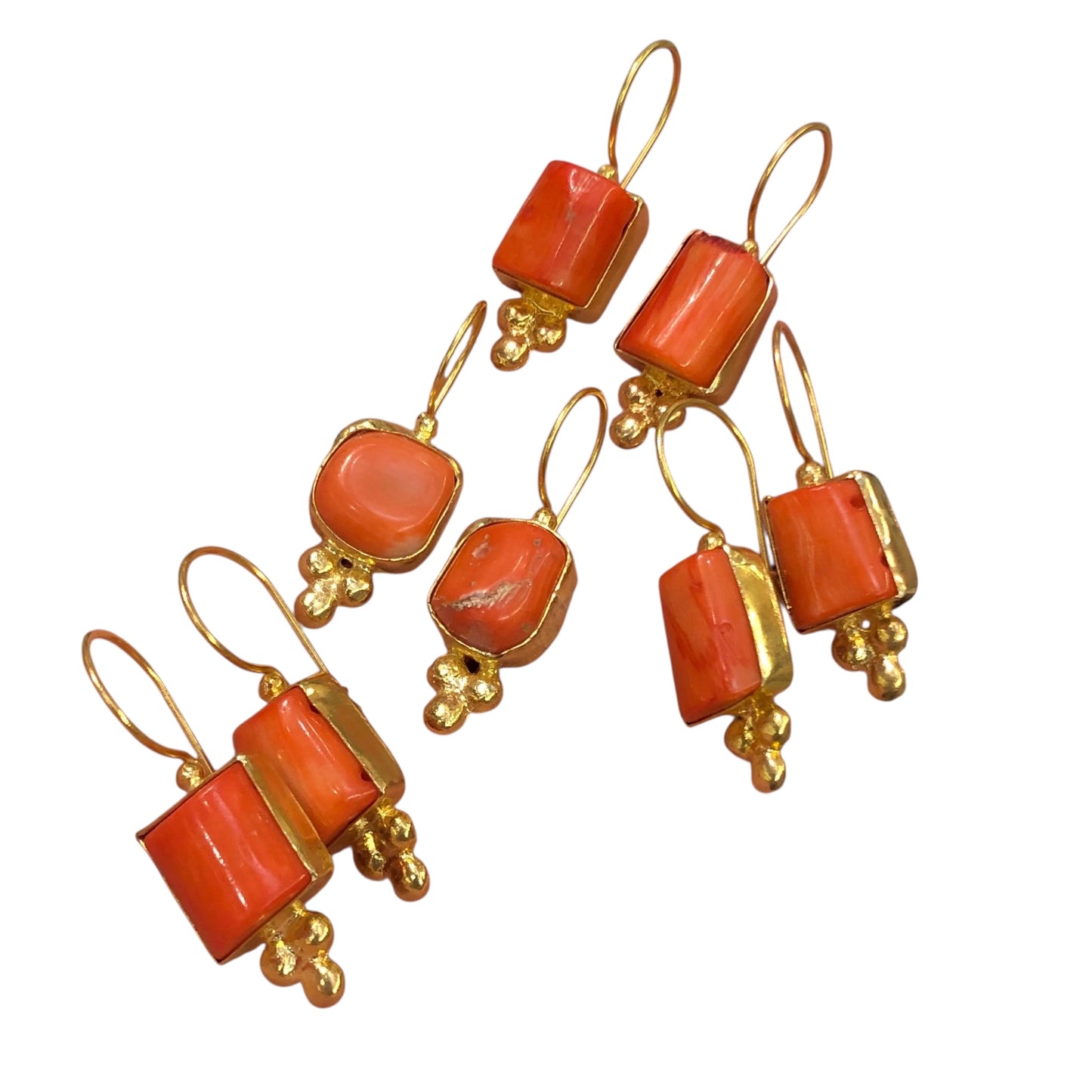 Square Coral Drop Earrings