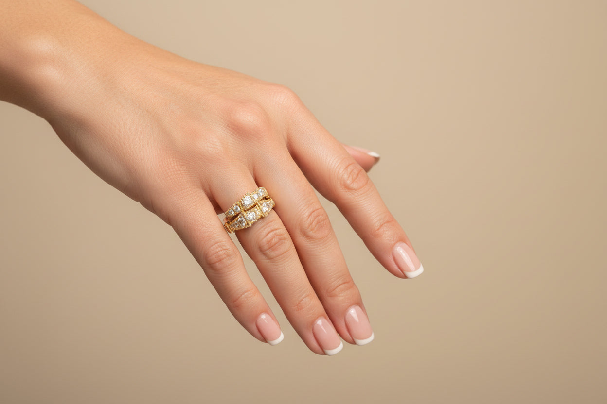 Cubic Zirconium Yellow Gold Ring