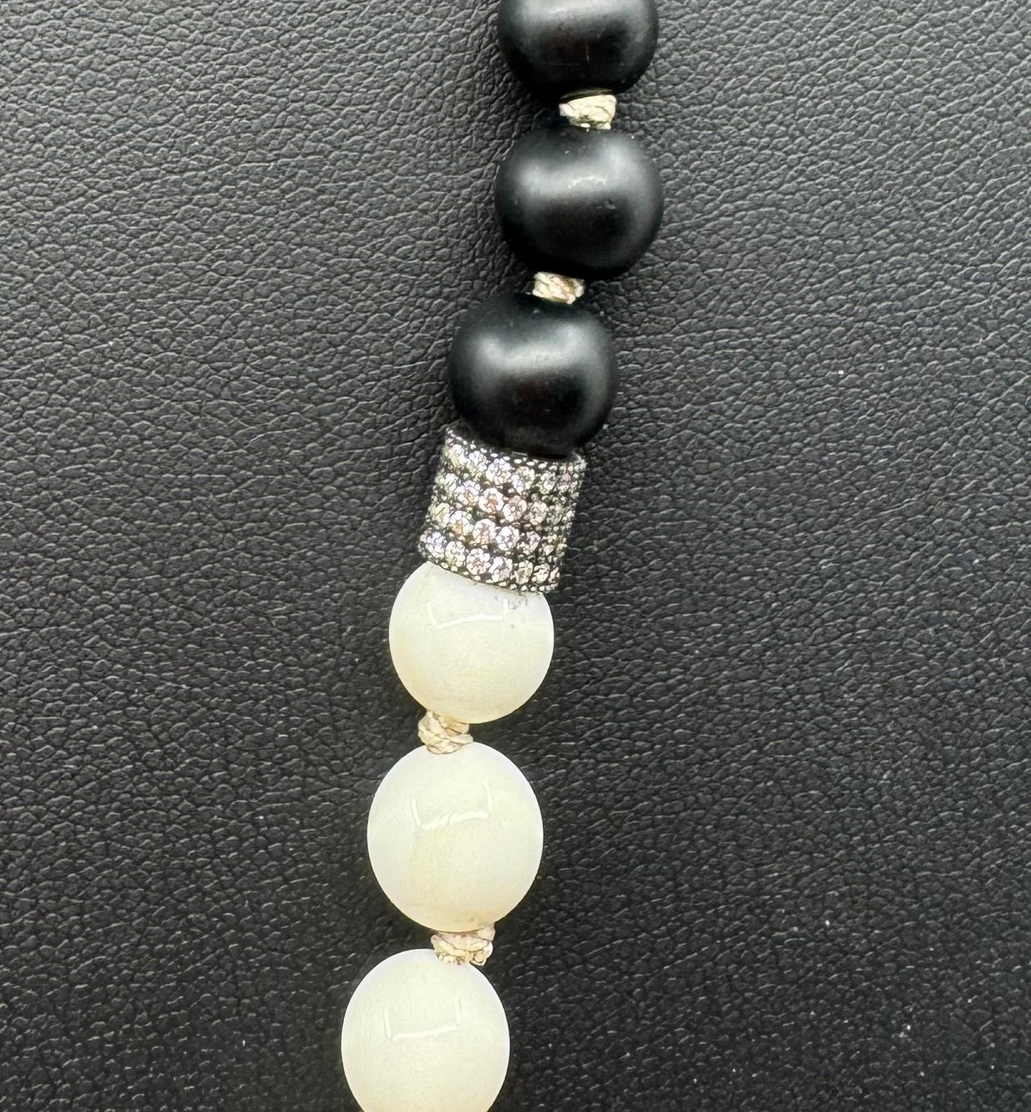 Onyx & White Agate Necklace