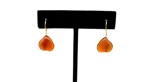 Burnt Orange Reverse Heart Earrings