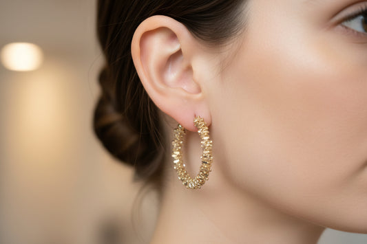 Yellow Gold Vermeil Multi Layer Hoop Earrings