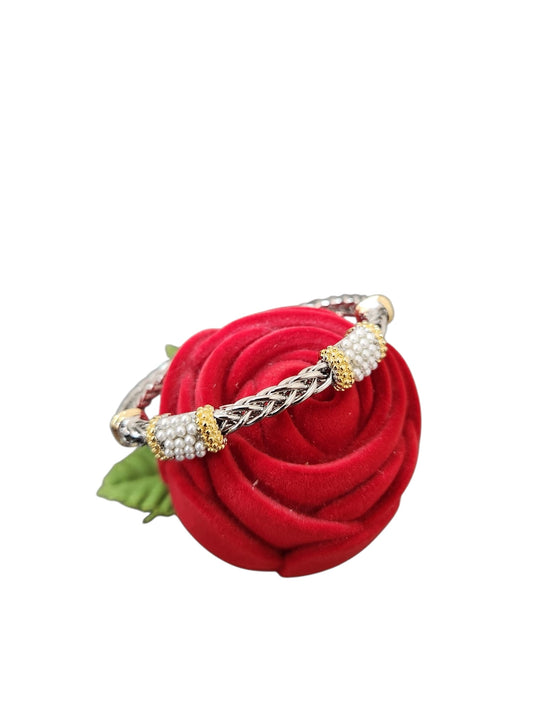 Link Bangle & Pearls