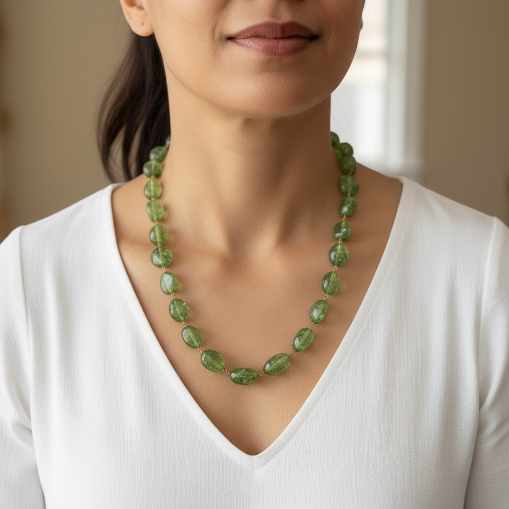 Green Epidote Hand Wired Necklace