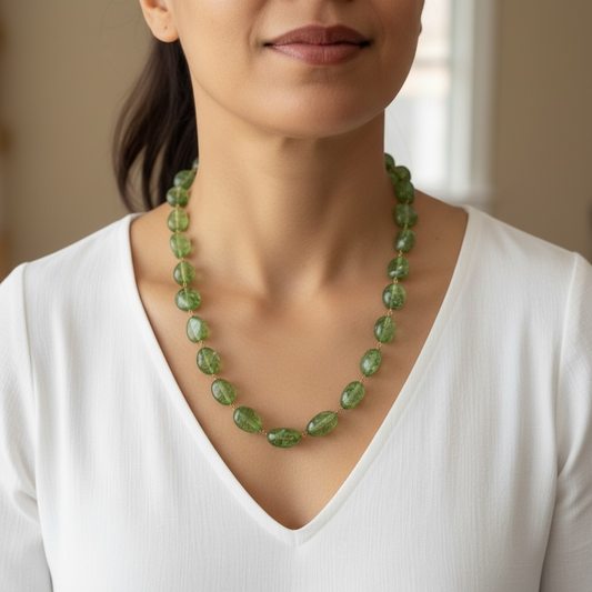Green Epidote Hand Wired Necklace