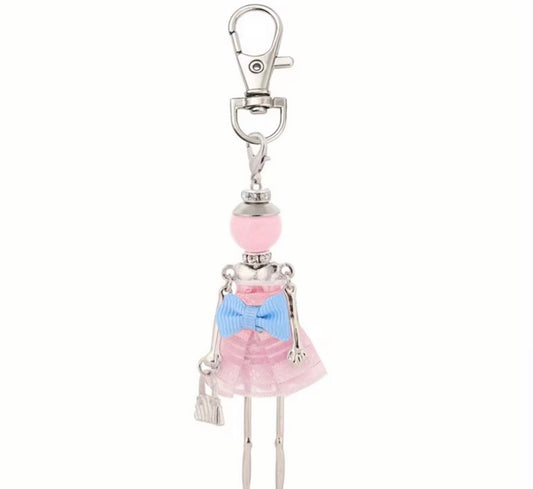 Miss Pink & Blue Purse Charm