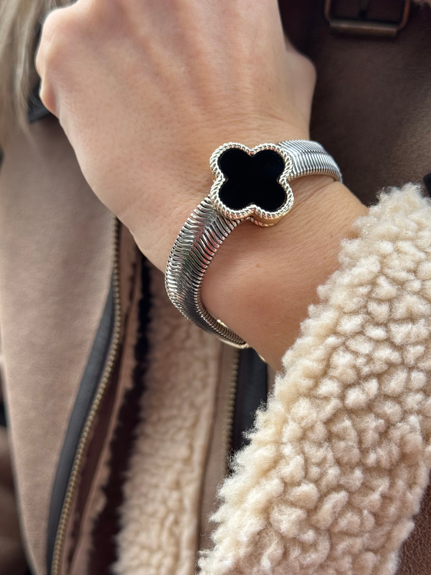 Black Onyx Silver Bracelet