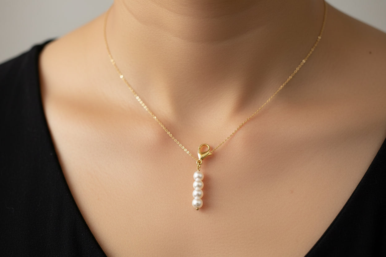 Four Pearl Charm / Chain Not Included