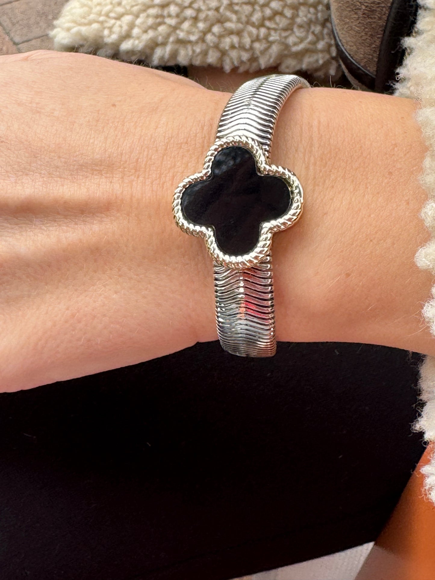 Black Onyx Silver Bracelet