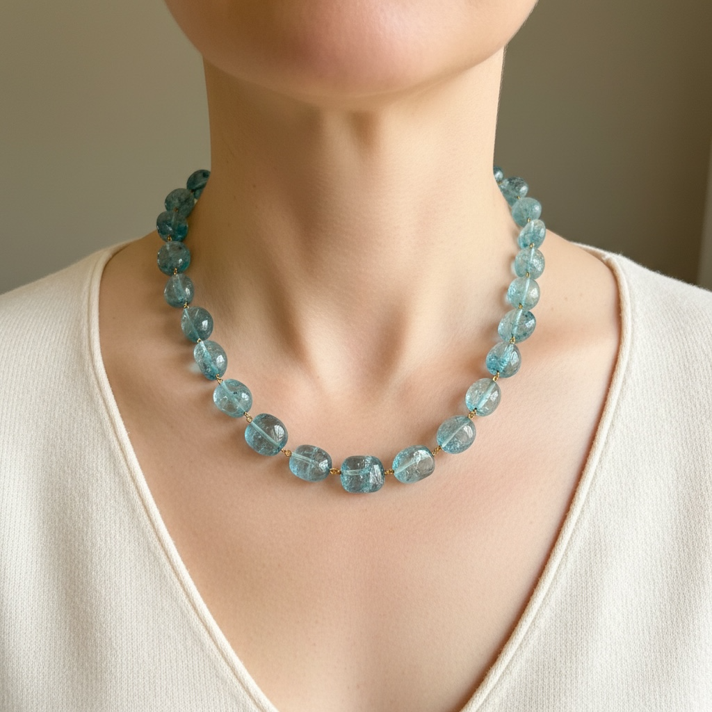 Blue Chalcedony Hand Wired Necklace