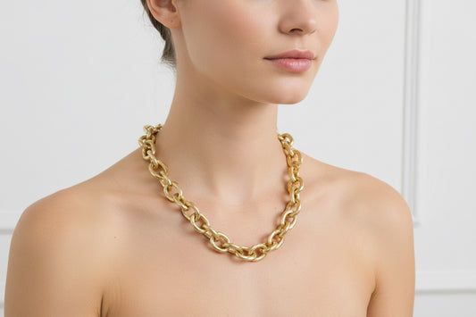 Long Gold Link Chain Necklace