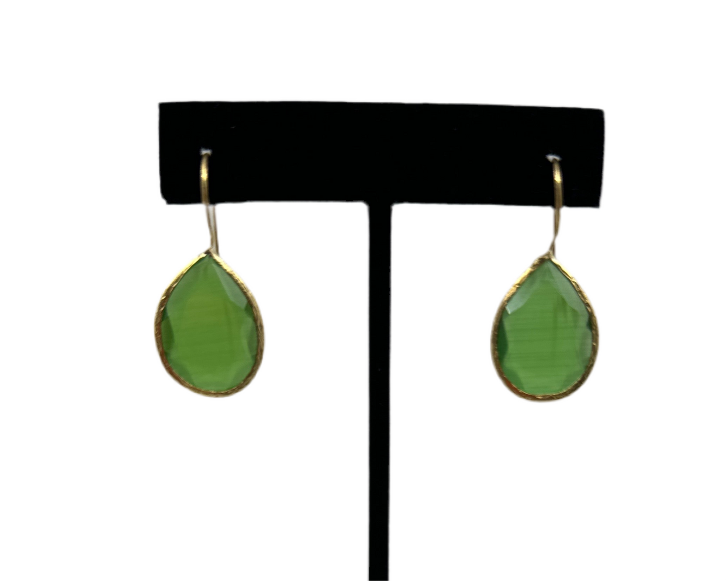 Green Quartz Tear Drop Earrings