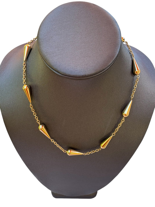 Barrel Link Chain Yellow Gold Necklace