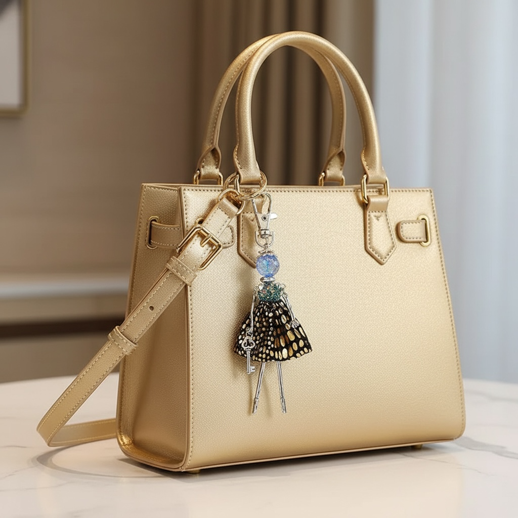 Miss Noir & Gold Purse Charm