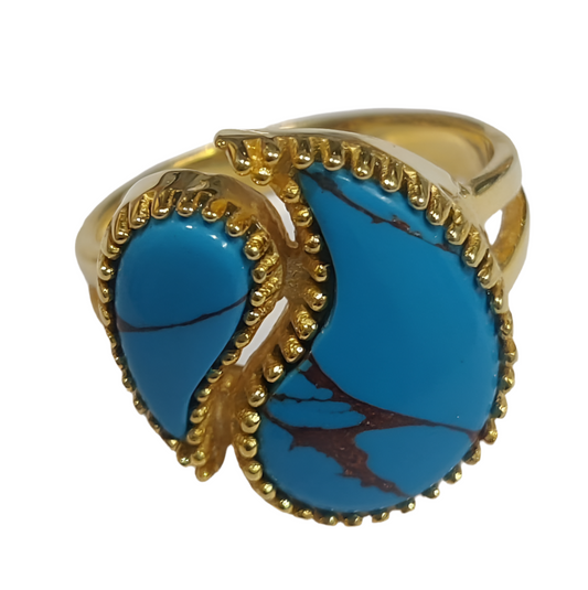 Vermeil Turquoise Paisley Ring