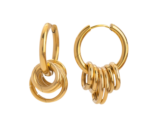 Six Circle Small Hoop Earrings
