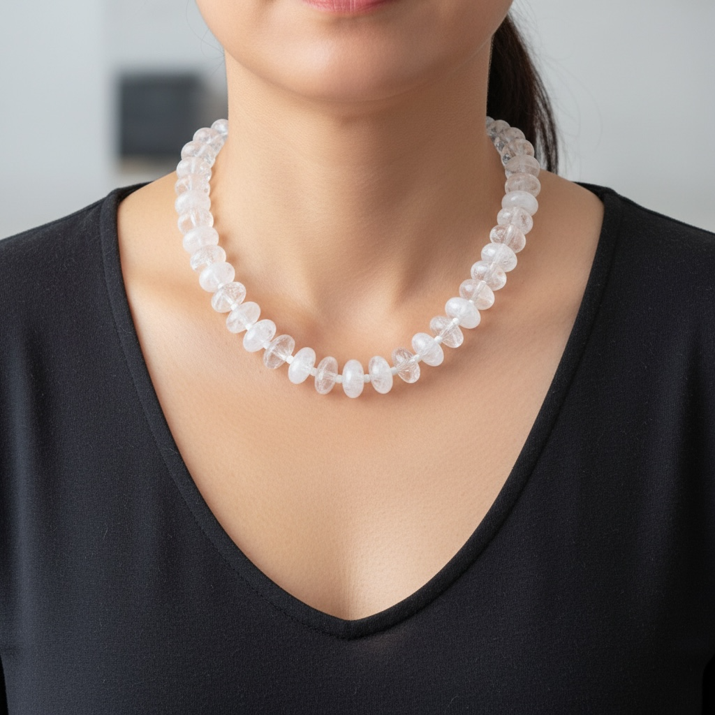 Milky White Acrylic Bead Necklace