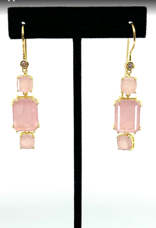 Rose Quartz Drop Earrings