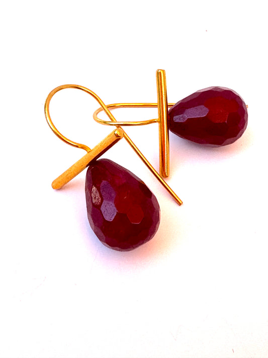 Red Chalcedony Earrings
