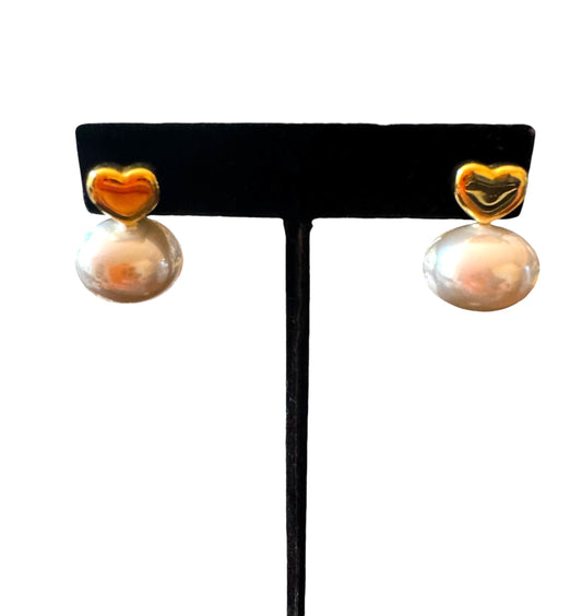 Pearl & Heart Earrings