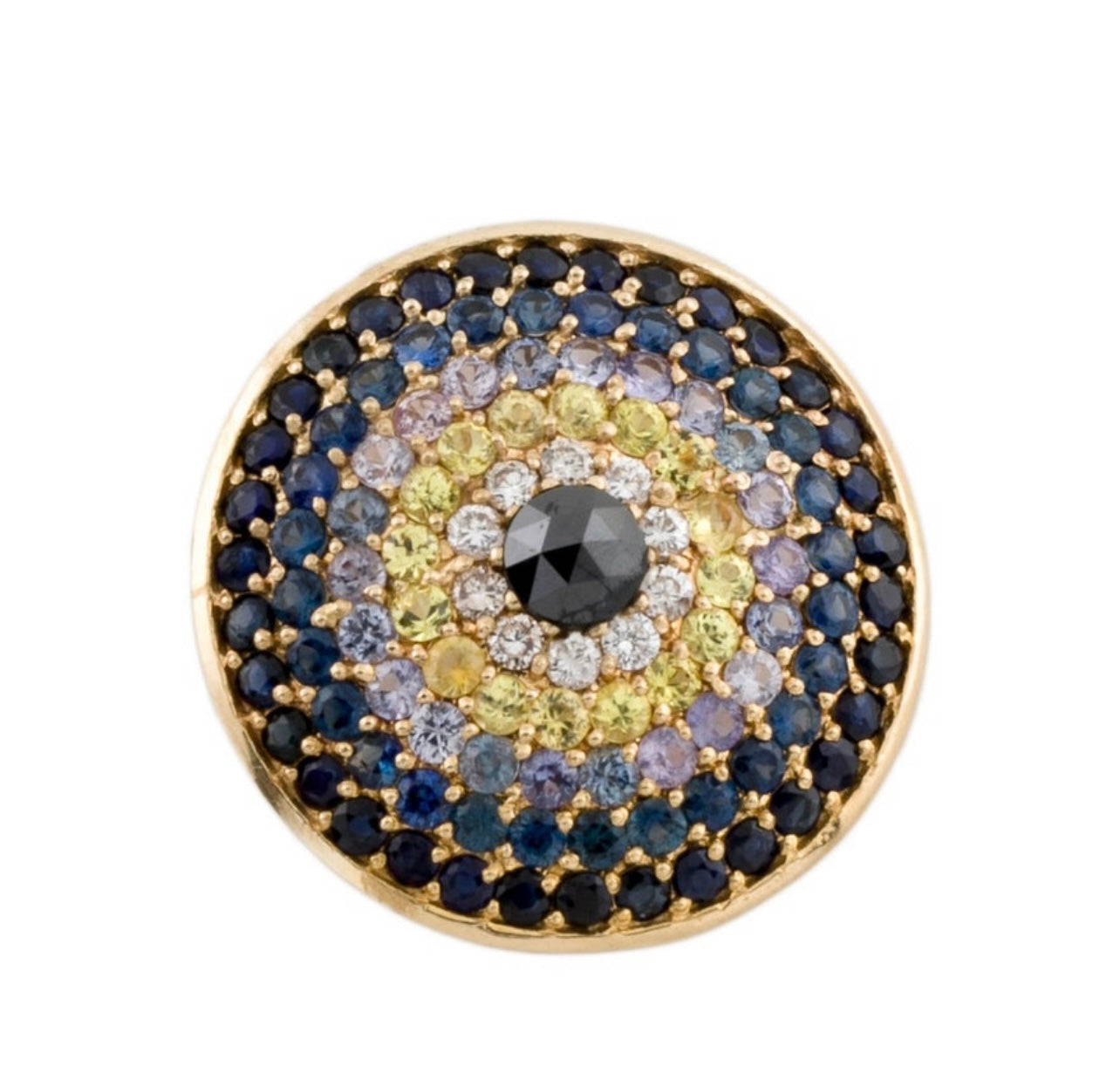 18K Yellow Gold, Sapphire & Yellow Diamond Pendant