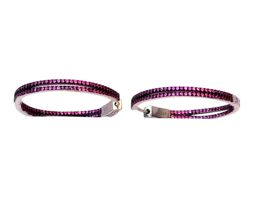 Double Raspberry CZ Hoop Earrings