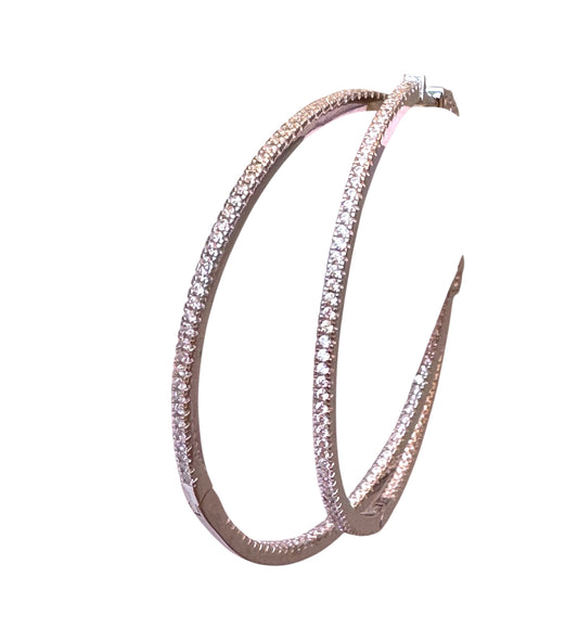 Large CZ Hoop Earrings