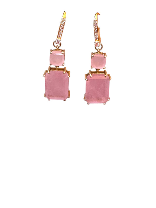 Rose Quartz Drop Earrings