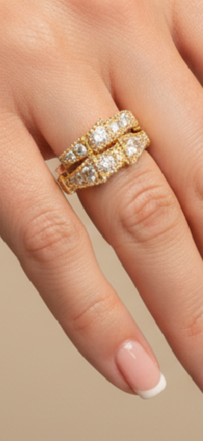 Cubic Zirconium Yellow Gold Ring