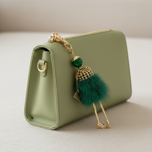 Miss Greem Fur Purse Charm