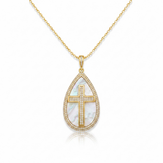 Mother of Pearl & Cross Charm/ Chain Not Included