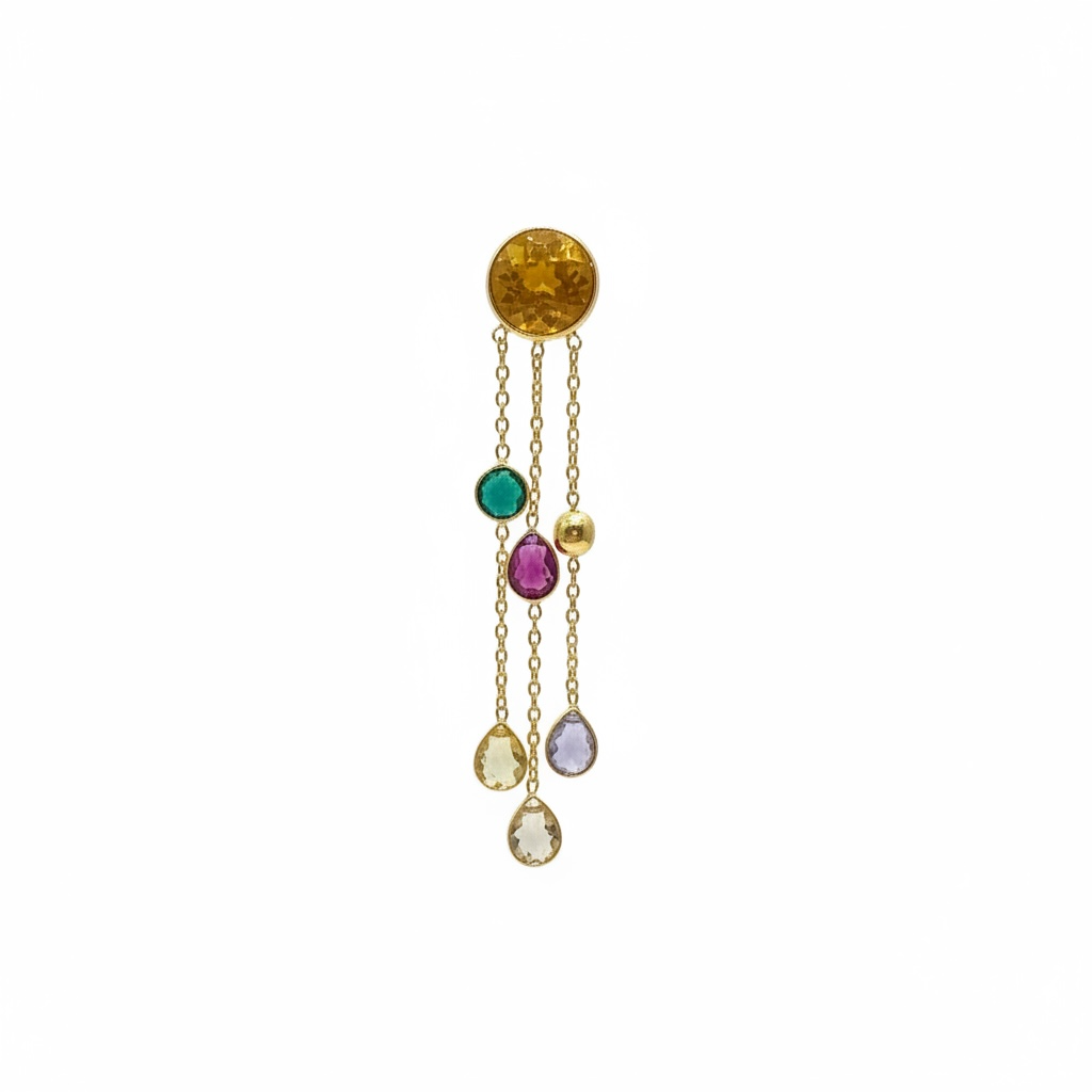 Multi Gemstone Drop Earrings